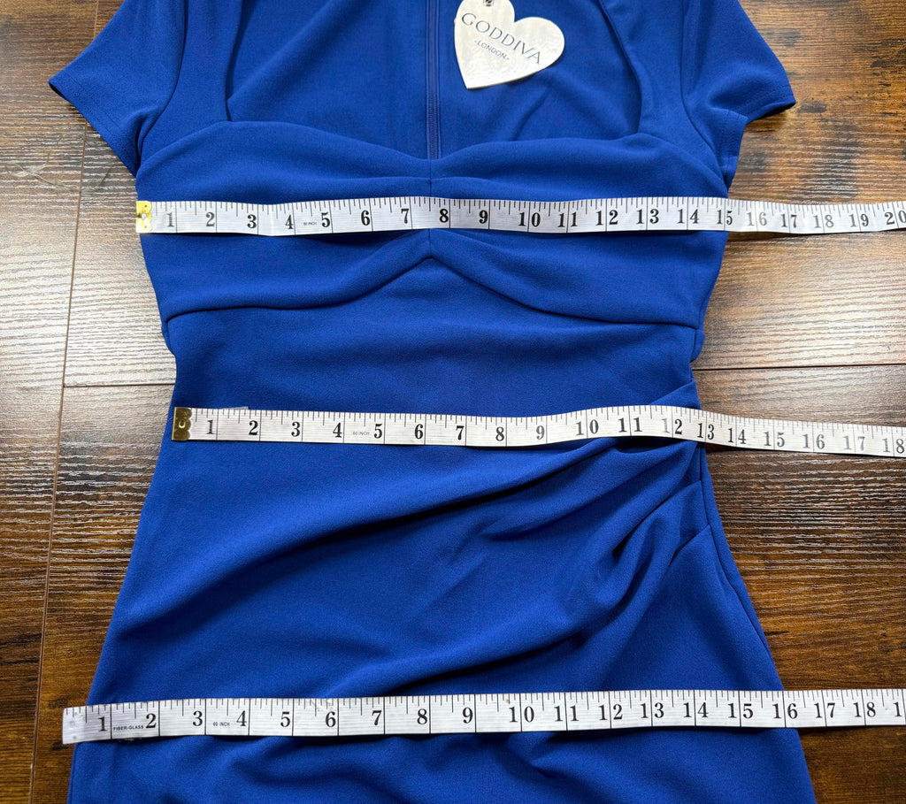 Goddiva Cobalt Blue Maxi Dress BNWT Fitted Mermaid UK 8-10 Approx US 4-6 sku372