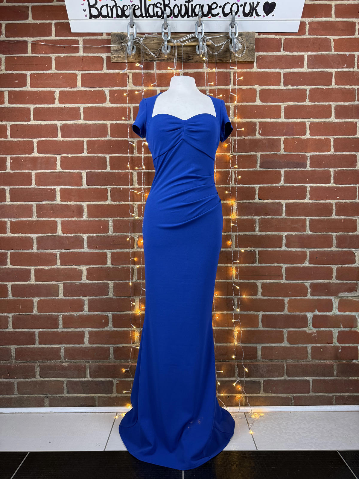 Goddiva Cobalt Blue Maxi Dress BNWT Fitted Mermaid UK 8-10 Approx US 4-6 sku372