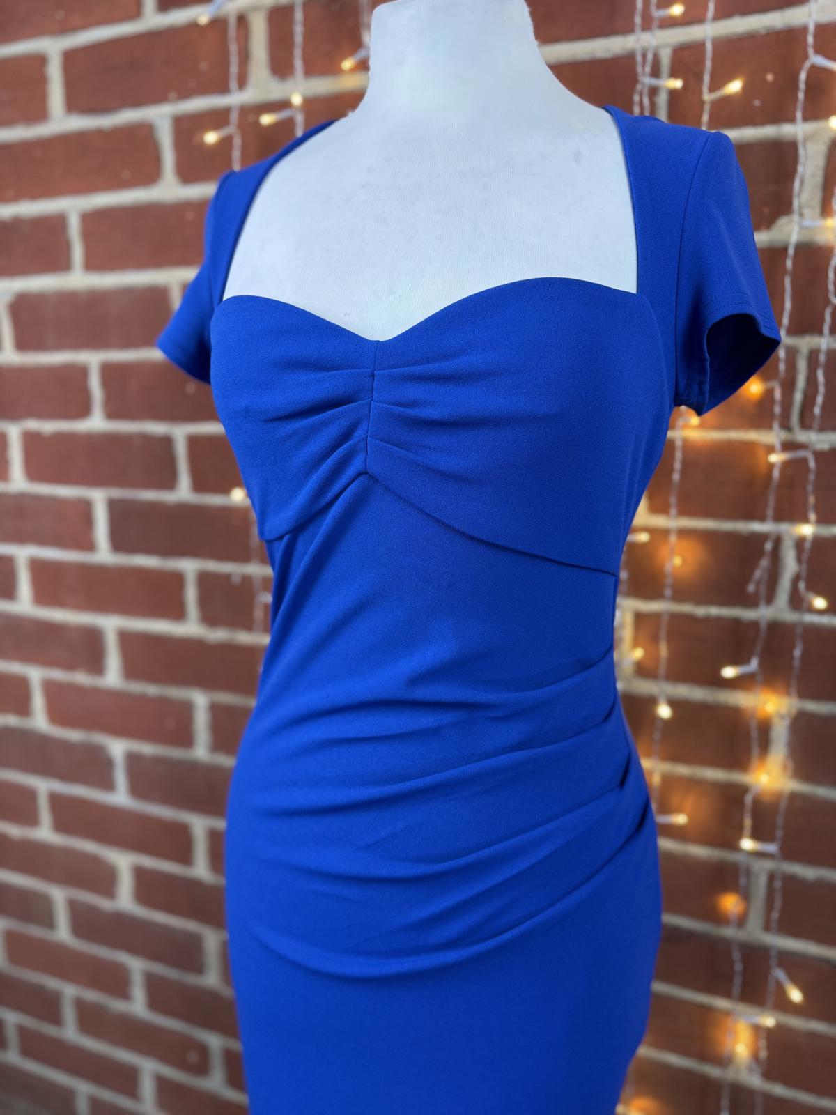 Goddiva Cobalt Blue Maxi Dress BNWT Fitted Mermaid UK 8-10 Approx US 4-6 sku372