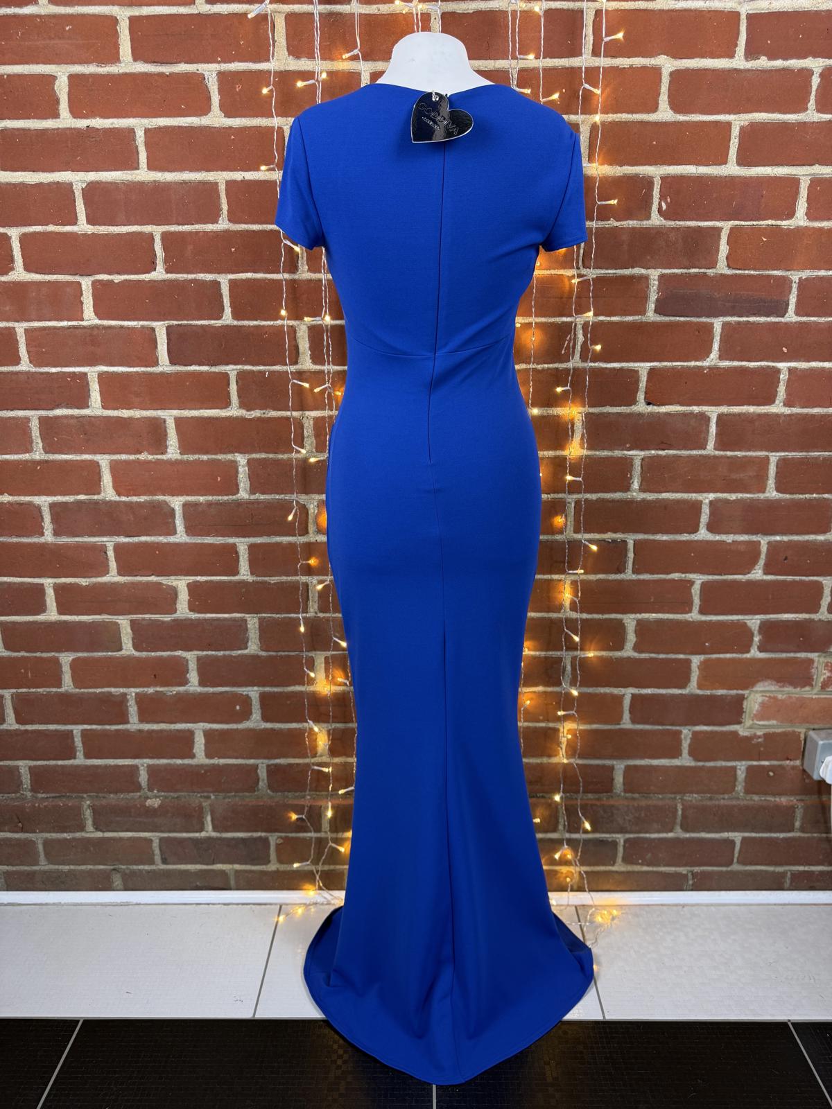 Goddiva Cobalt Blue Maxi Dress BNWT Fitted Mermaid UK 8-10 Approx US 4-6 sku372