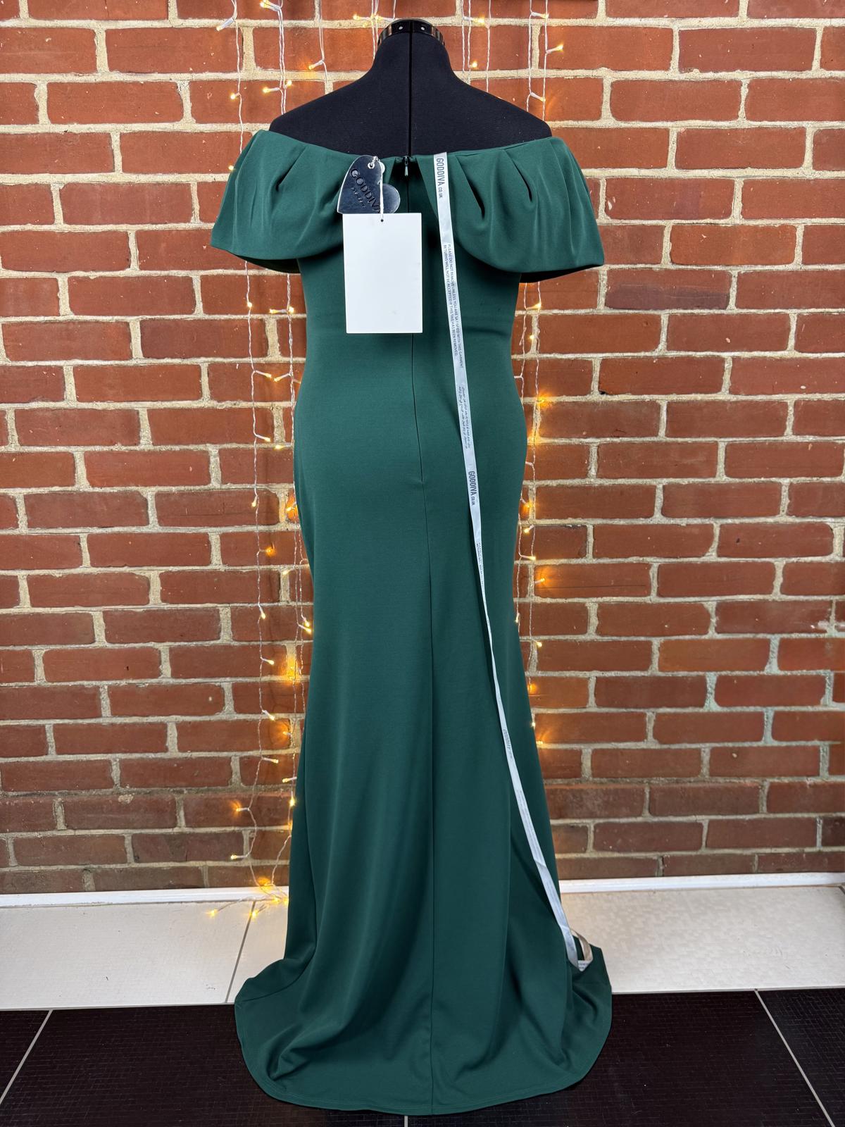 Goddiva Emerald Off Shoulder Maxi Gown BNWT Elegant Fitted UK Approx 8 US 4 sk92