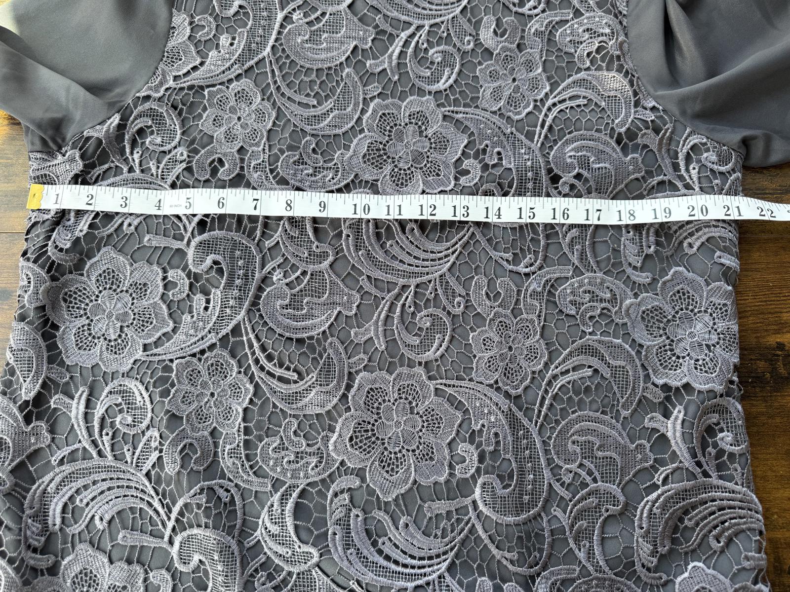 Marks & Spencer Grey Lace Panel Top says UK 18 Best fits  UK 14–16 Circa 2010s