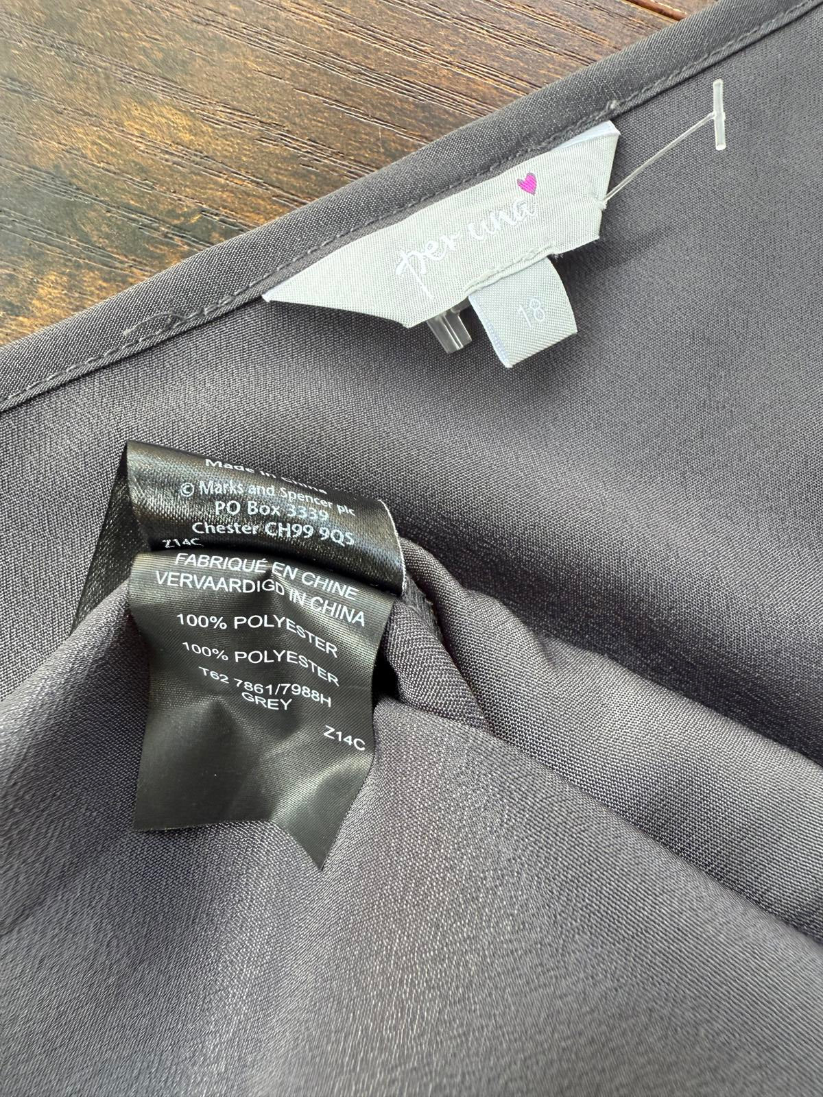 Marks & Spencer Grey Lace Panel Top says UK 18 Best fits  UK 14–16 Circa 2010s