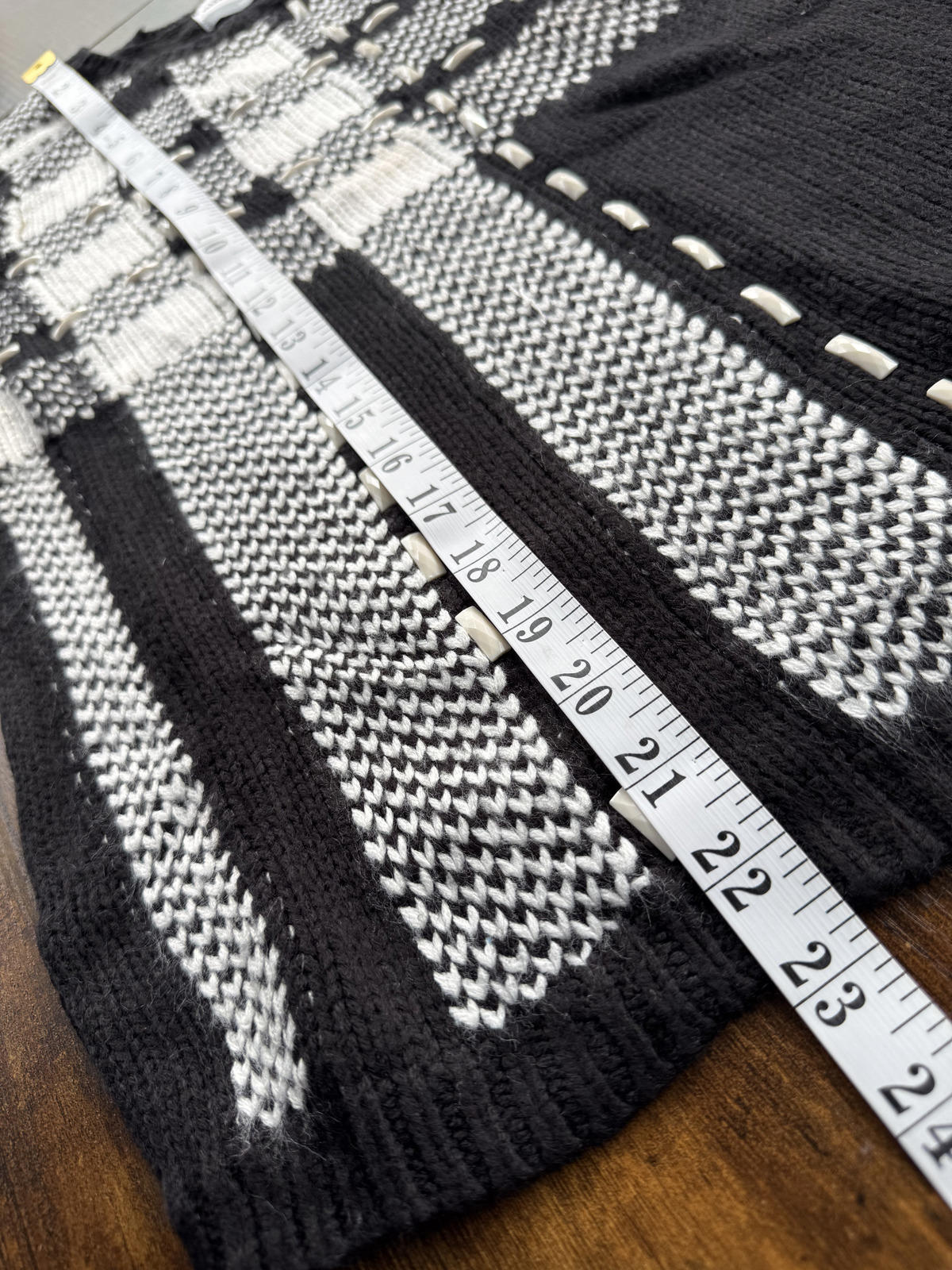 Alfred Dunner Black & White Check Knit Jumper UK 12-14 Petite         NUM55