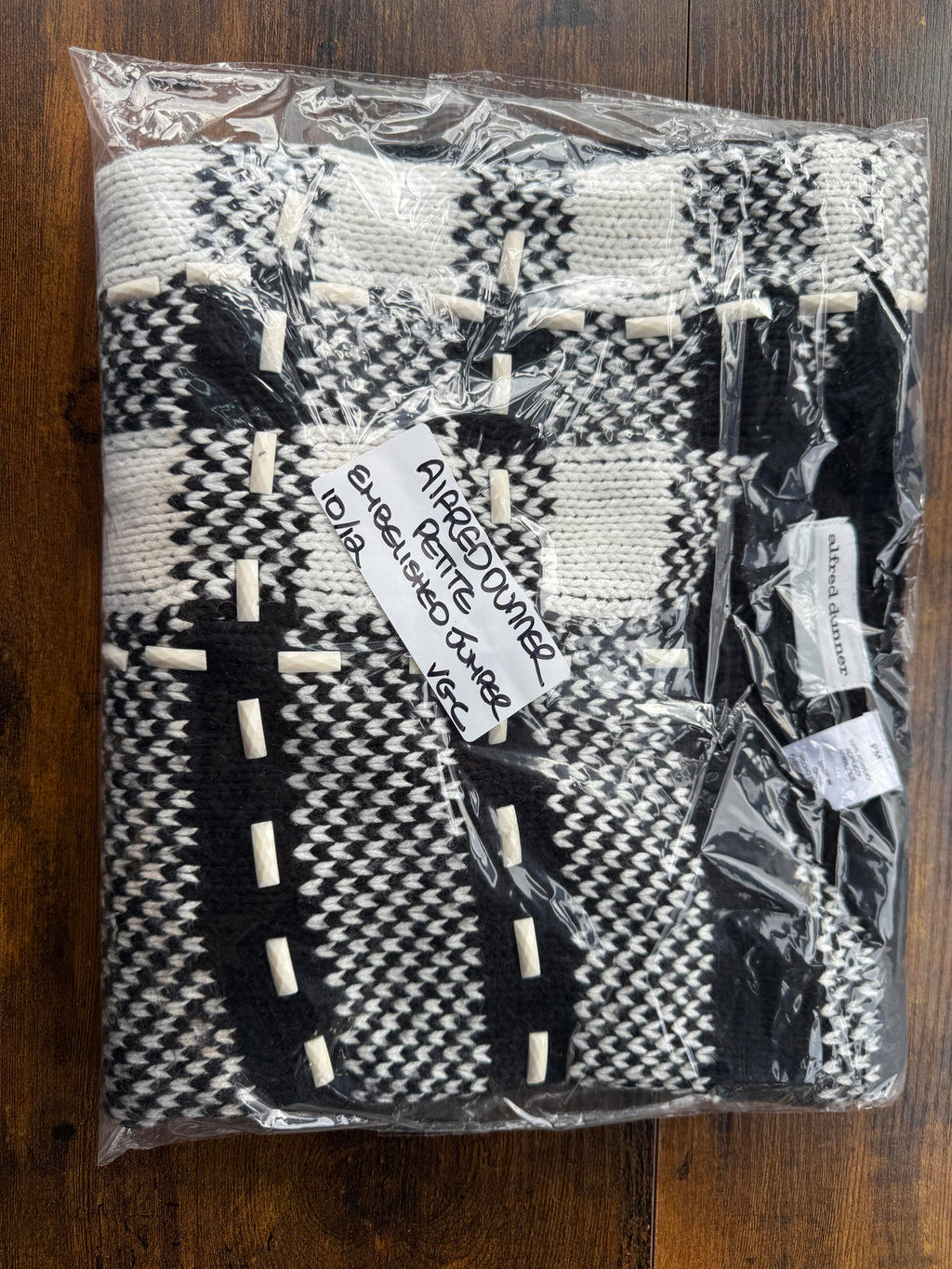 Alfred Dunner Black & White Check Knit Jumper UK 12-14 Petite         NUM55