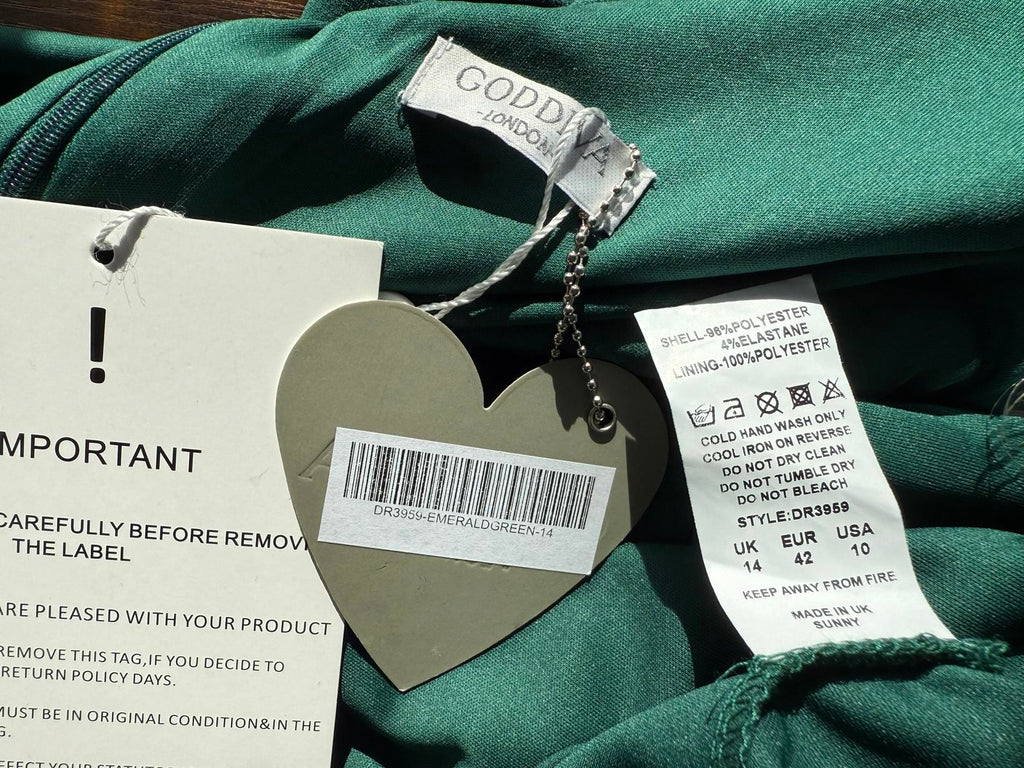 Goddiva Emerald Off Shoulder Maxi Gown BNWT Elegant Fitted UK Approx 8 US 4 sk92