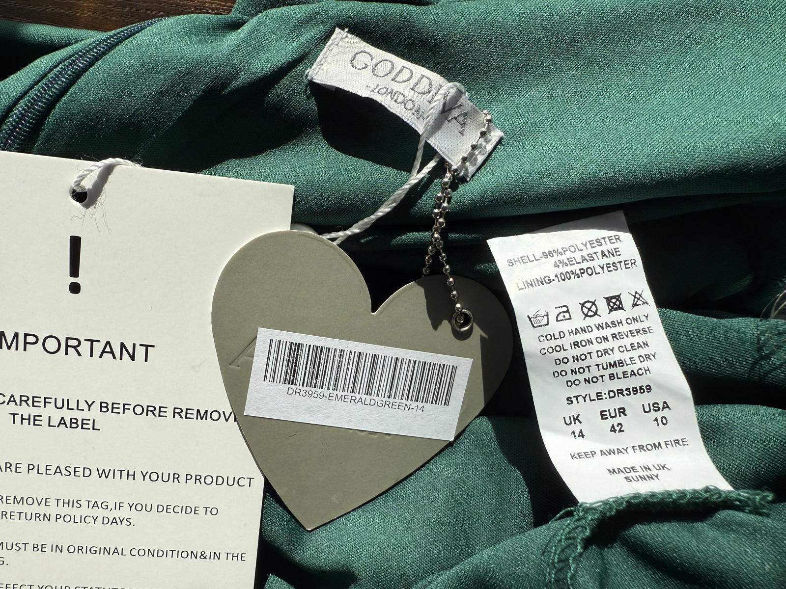 Goddiva Emerald Off Shoulder Maxi Gown BNWT Elegant Fitted UK Approx 8 US 4 sk92