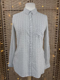 MAX JEANS Geometric Print Shirt UK 8-10 Y2K Minimalist Blouse