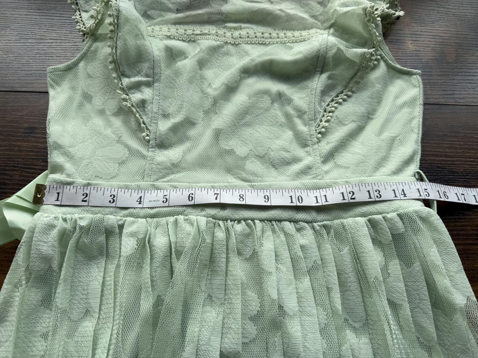 Mint Green Lace Midi Dress Vintage Style UK 12-14 Romantic Cottagecore sku120