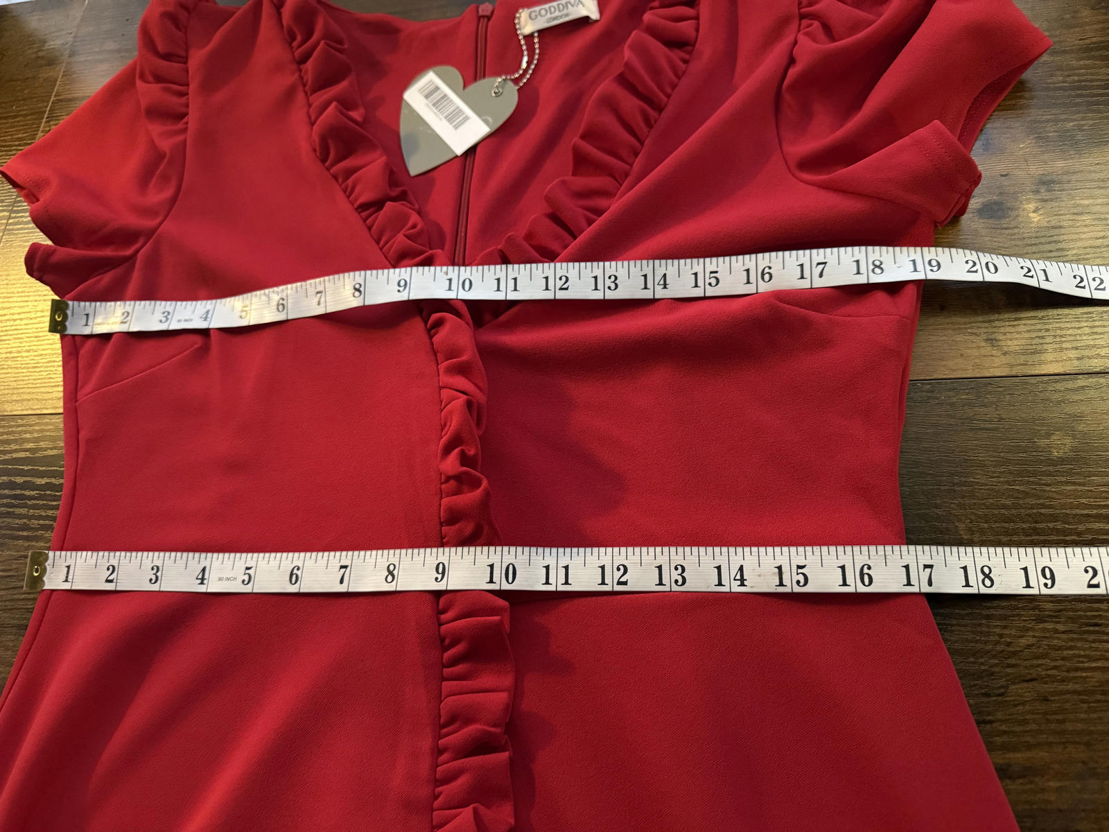 Goddiva Red Ruffle A-Line Midi Dress Size 14 DR3876 BNWT 218