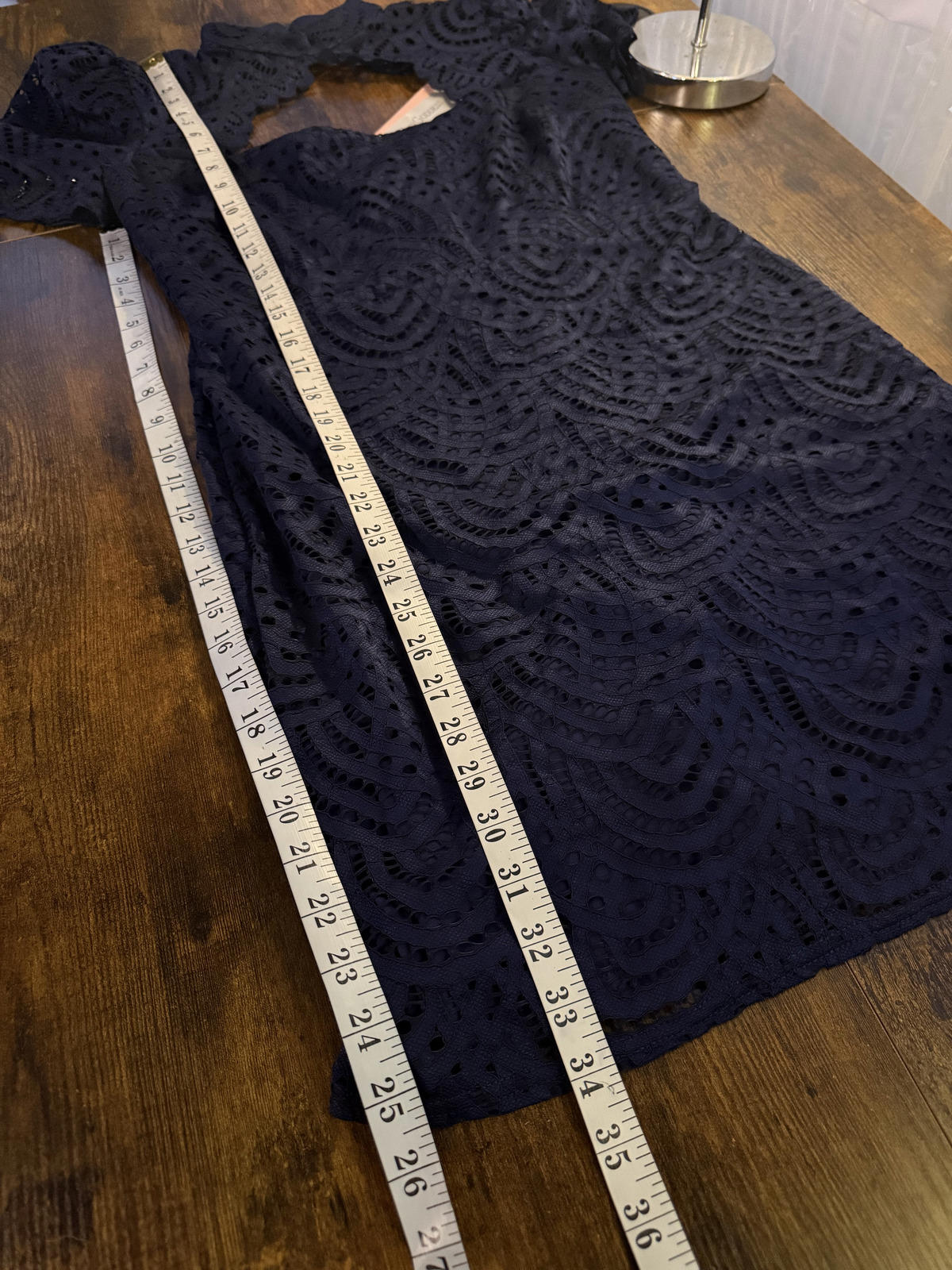 City Goddess Navy Lace Mini Dress UK 14 US 10 BNWT Open Back sku219