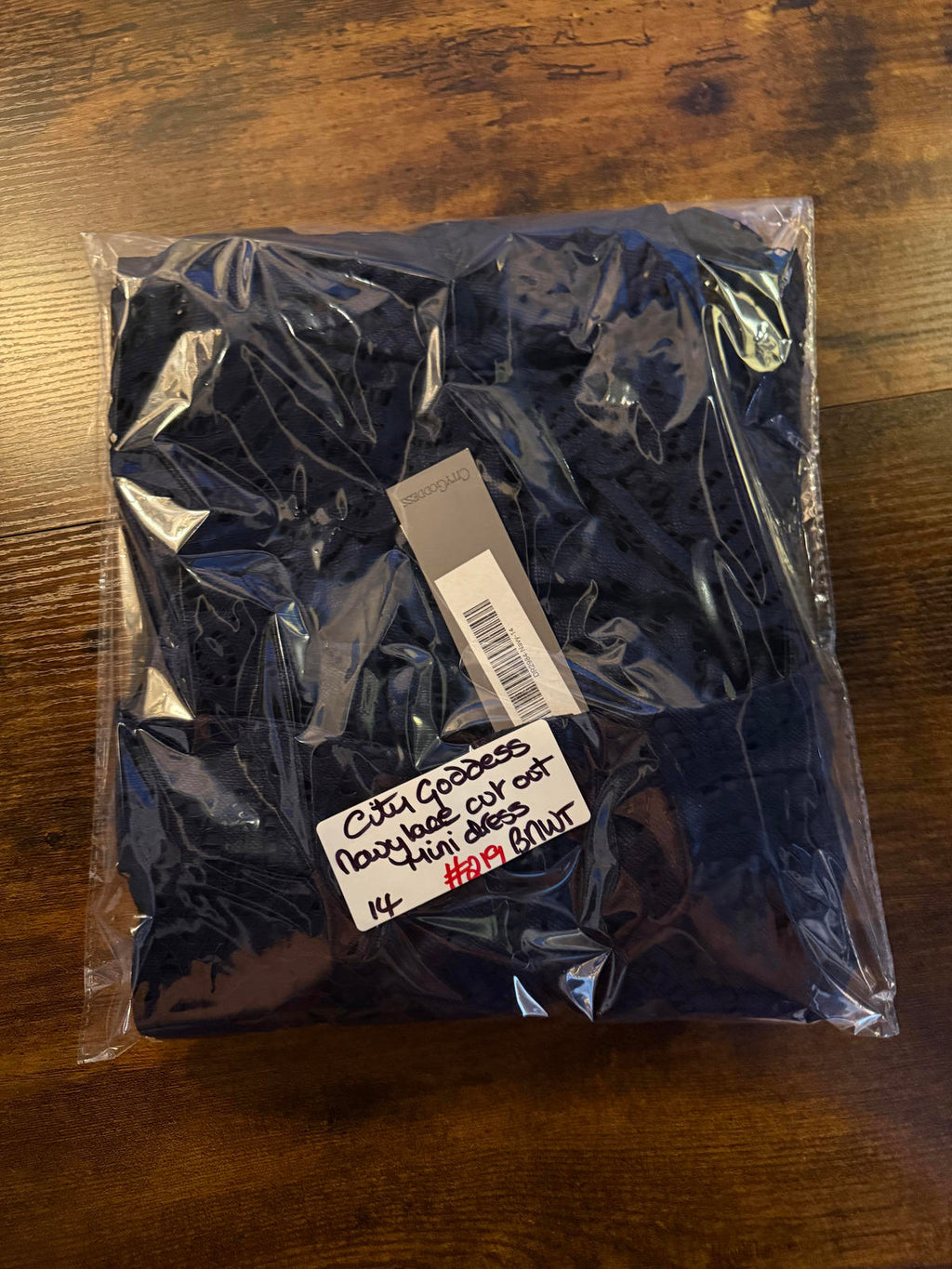 City Goddess Navy Lace Mini Dress UK 14 US 10 BNWT Open Back sku219