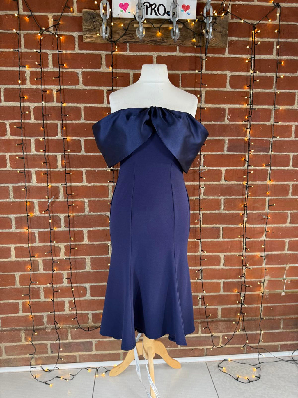 Blue Off-Shoulder Midi Dress BNWT UK 14 (Also available in size 10)   sku232