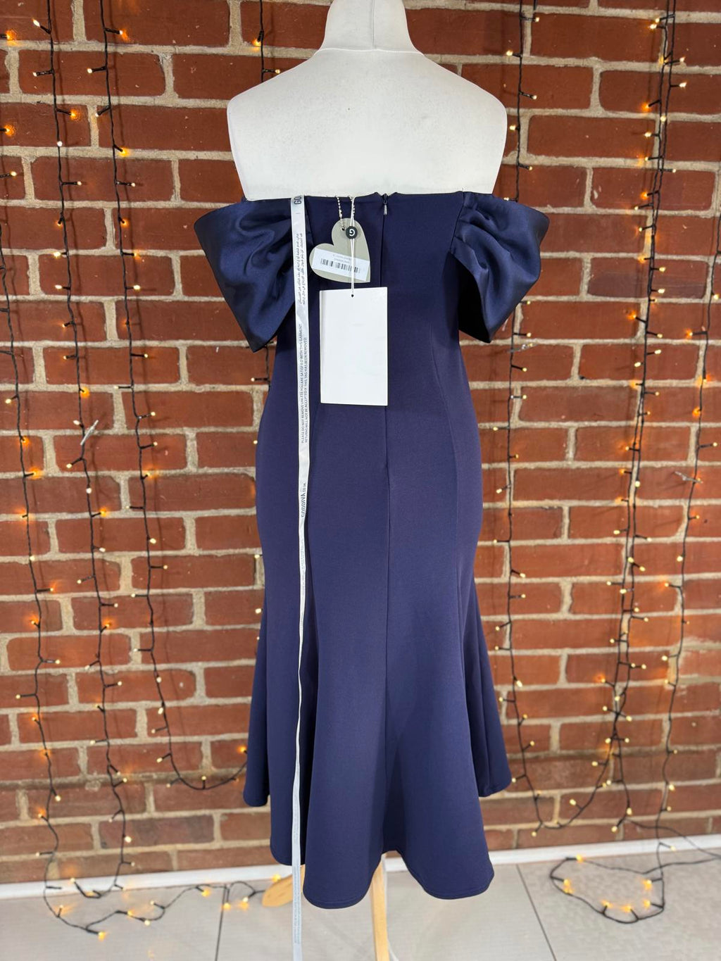 Blue Off-Shoulder Midi Dress BNWT UK 14 (Also available in size 10)   sku232