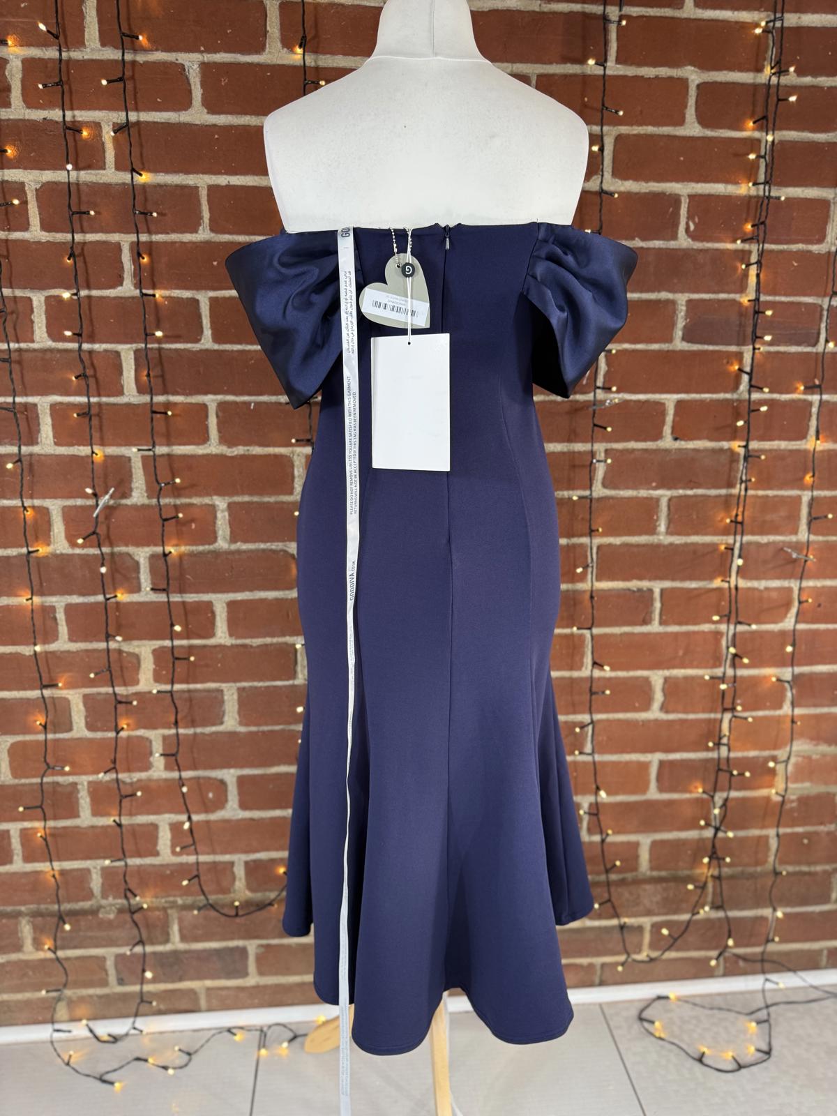 Blue Off-Shoulder Midi Dress BNWT UK 14 (Also available in size 10)   sku232