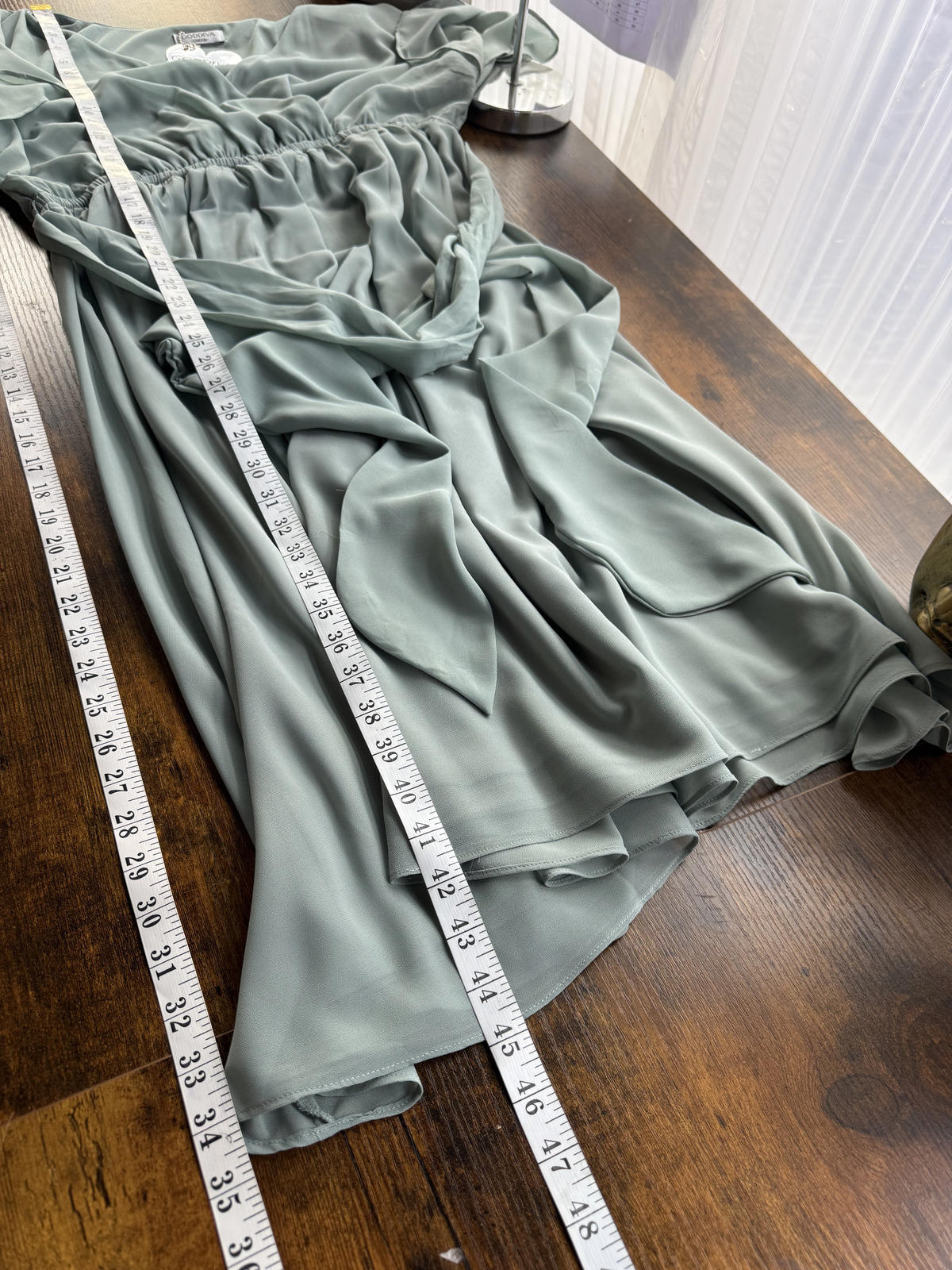 Goddiva Sage Green Midi Dress UK 18 Recycled Polyester Read Info!     sku247