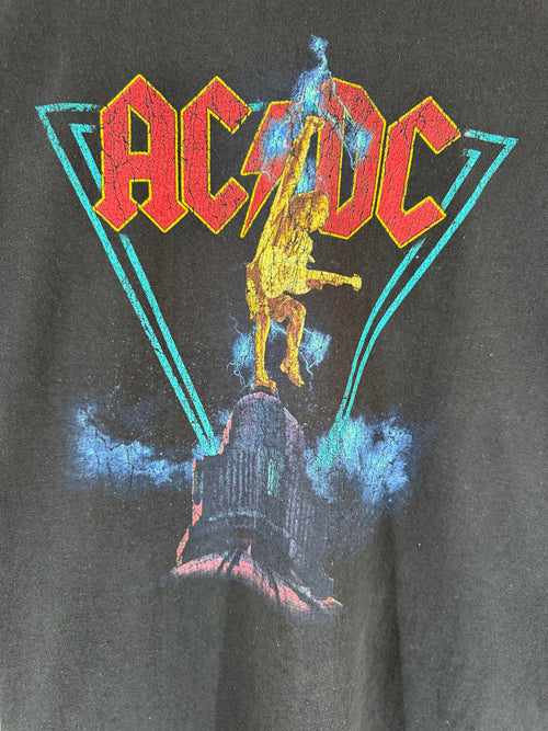 AC/DC Lightning Bolt Graphic Band T-Shirt Small UK 8–10 US S Black