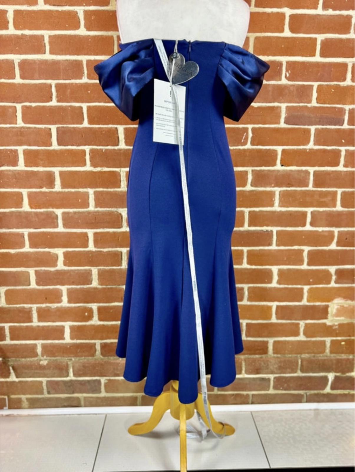 Blue Off-Shoulder Midi Dress BNWT UK 10 (Also UK 14 Available)    sku.262