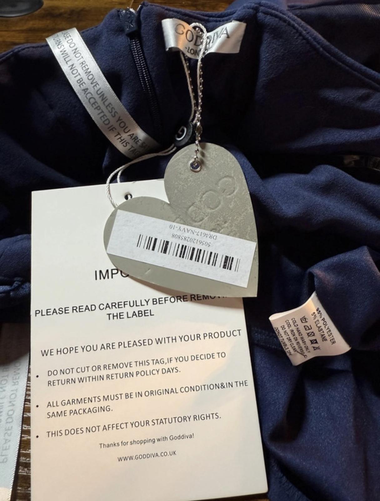 Blue Off-Shoulder Midi Dress BNWT UK 10 (Also UK 14 Available)    sku.262