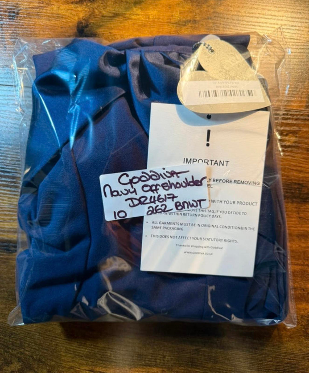 Blue Off-Shoulder Midi Dress BNWT UK 10 (Also UK 14 Available)    sku.262