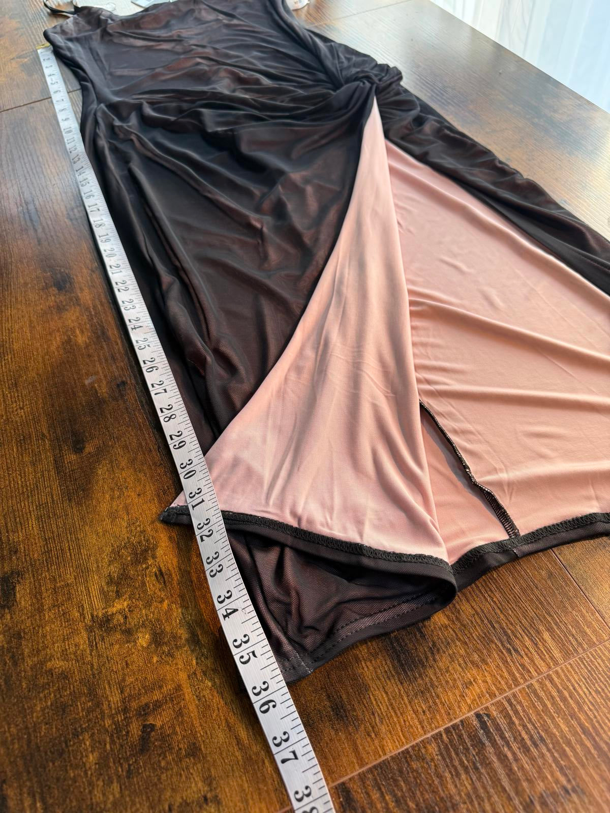 Goddiva London Grunge Style Mesh Midi Dress Black UK 10 BNWT                .336