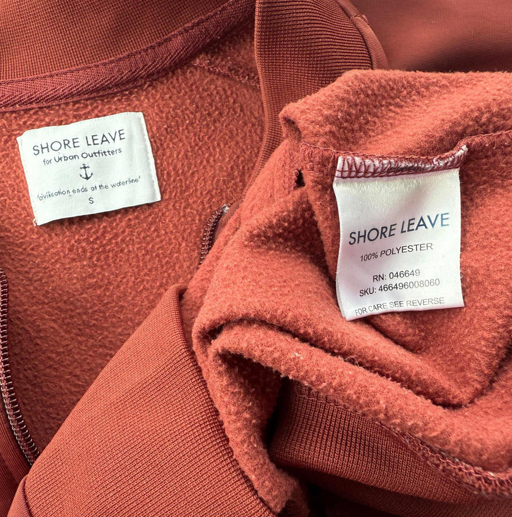 Shore Leave Urban Outfitters 1/4 Zip Sweatshirt Burgundy White Stripes NUM63