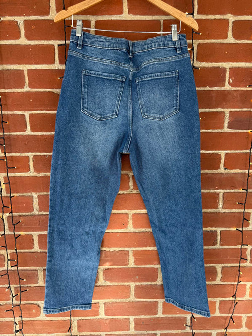 Anko Straight Extra High Rise Jeans – Blue Denim – UK 12