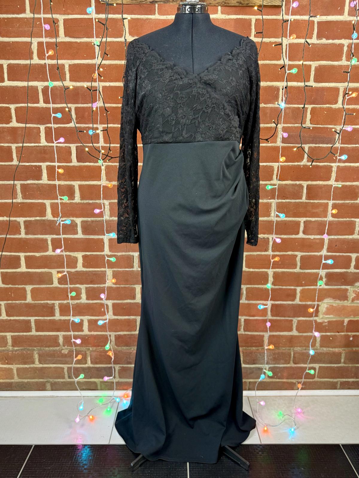 Goddiva Black Lace Maxi Dress UK 20 / US 16 – Long Sleeve BNWT              .280