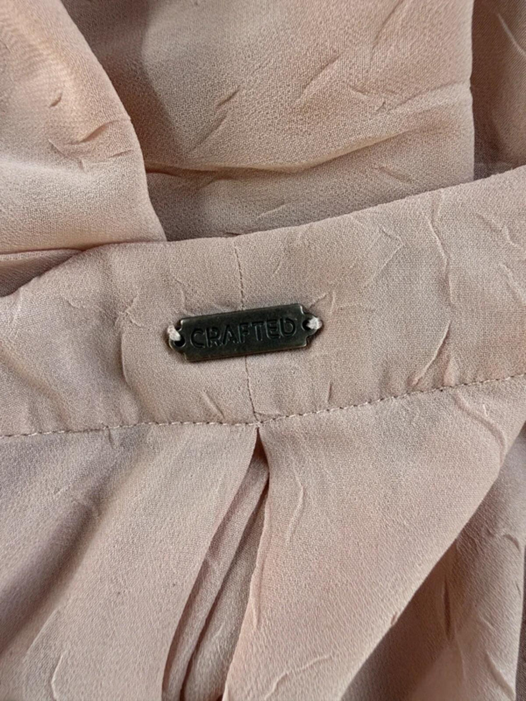 Crafted Dusky Pink Blouse UK 8–12 Batwing Sheer Floaty Top