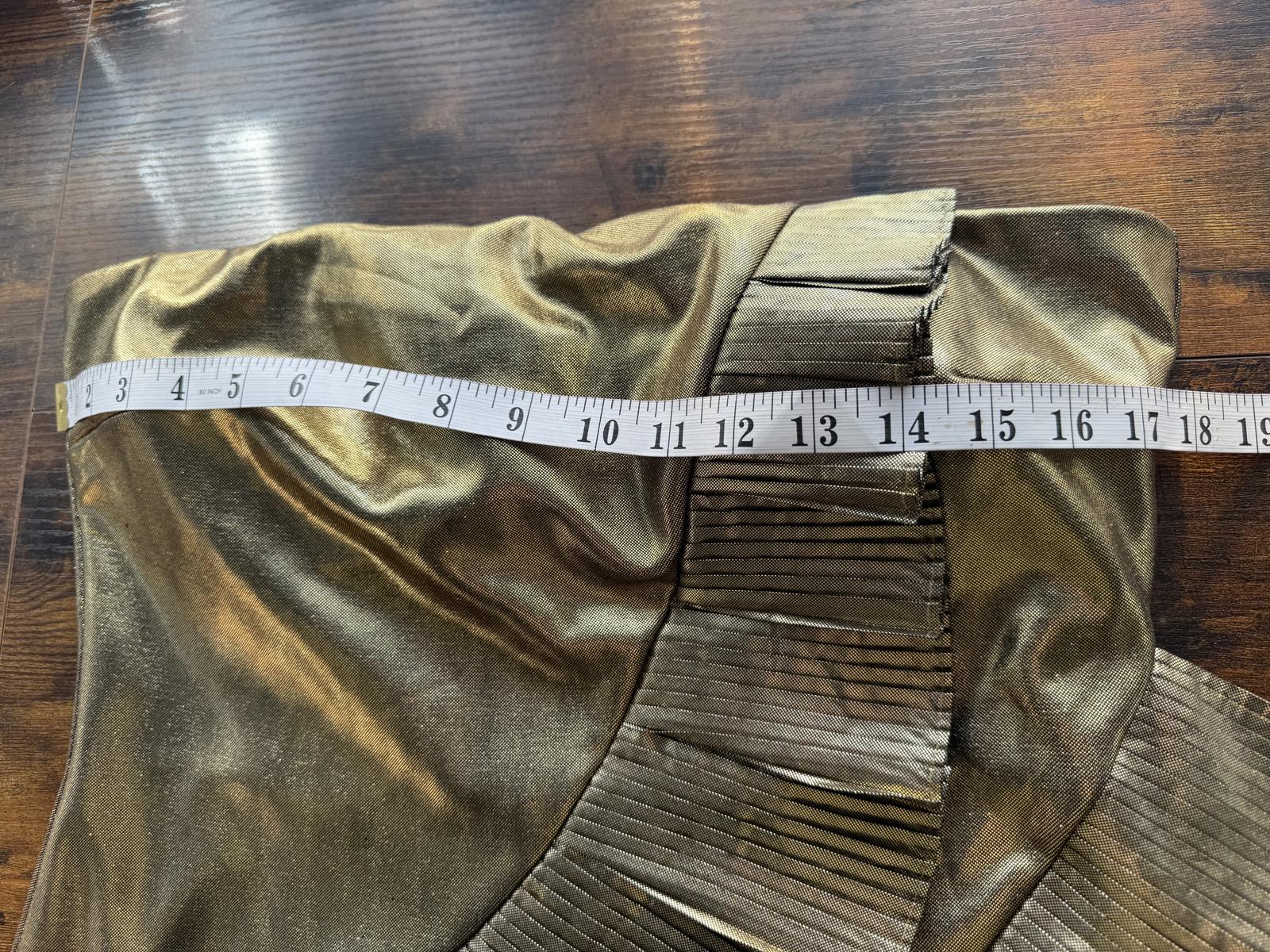 Goddiva London Metallic Gold Strapless Pleated Dress – UK 14 - VGC