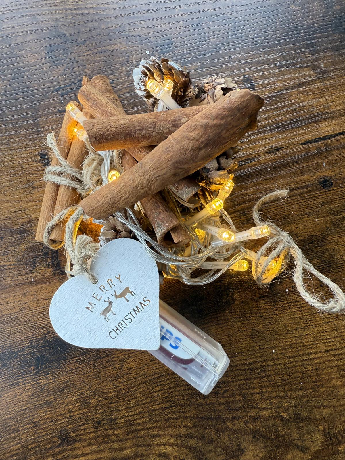 Cugoo Cinnamon Pine Cone Lights - Battery Powered Decorative String Lights