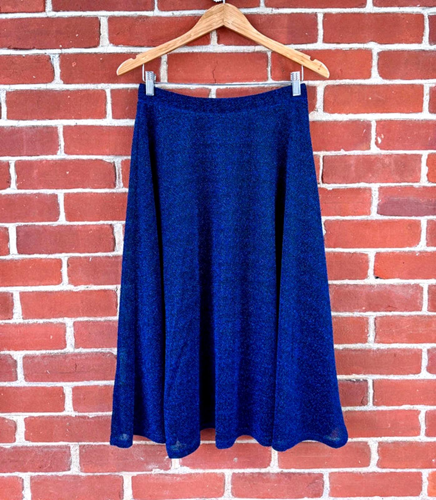 Goddiva London Navy Shimmer Midi Skirt – UK 12 | New with tags