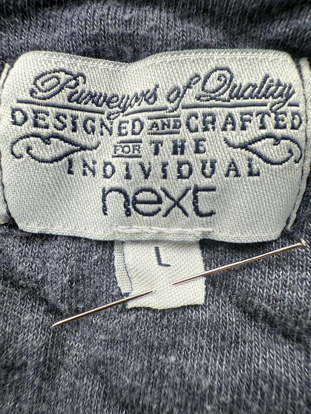 Next Mens Grey Quilted Sweatshirt with Elbow Patches Size L NUM 51