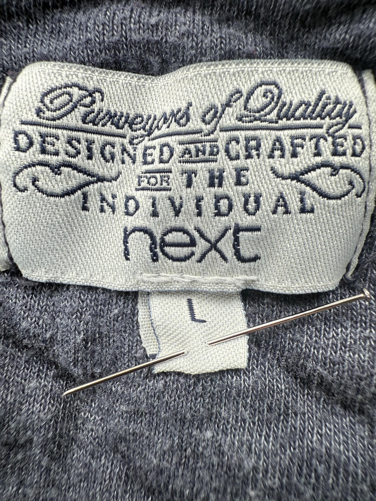 Next Mens Grey Quilted Sweatshirt with Elbow Patches Size L NUM 51