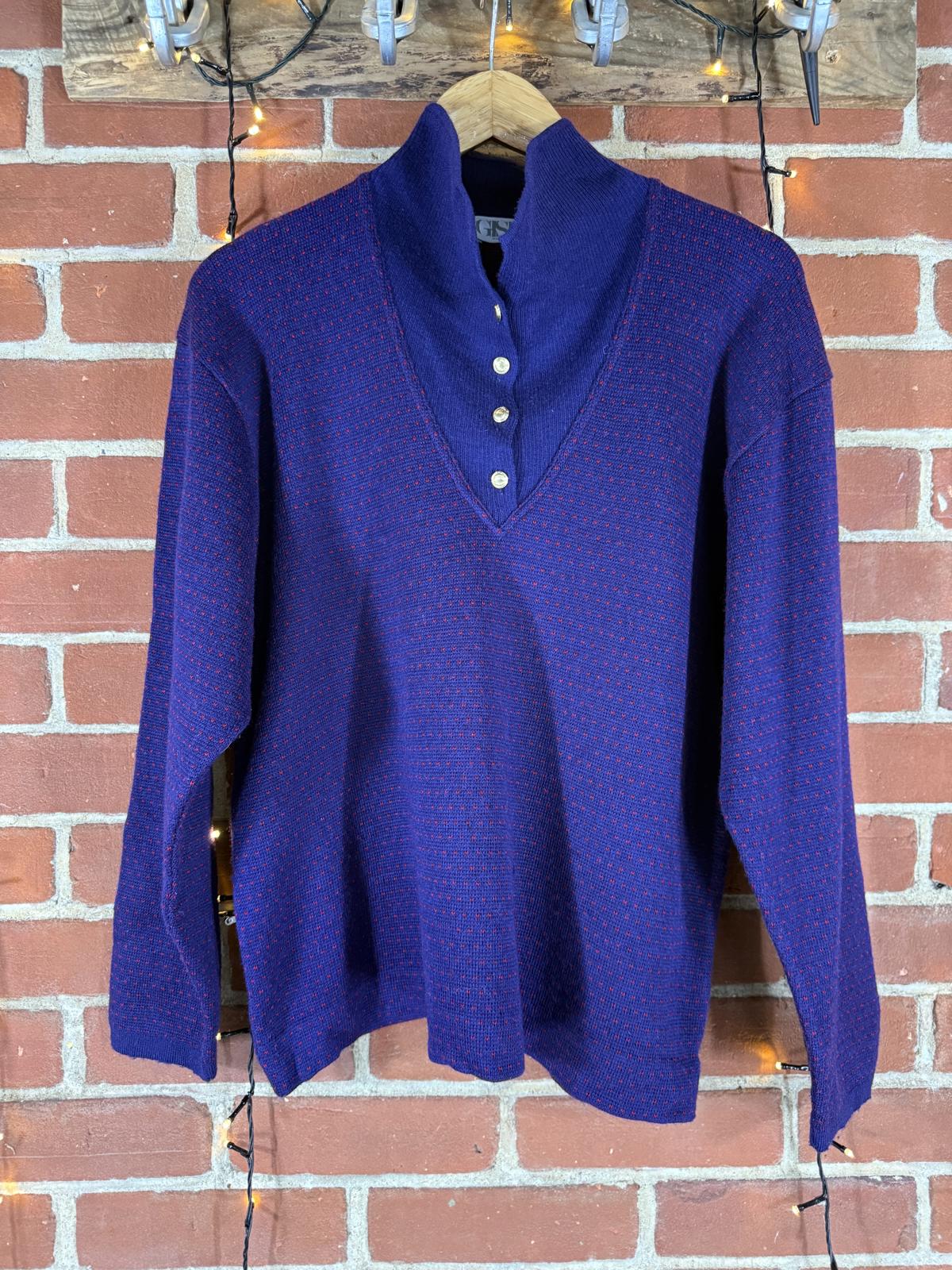 Vintage 1980s GISPA – Made in Italy – Navy/Red – Gold Button Detail #68