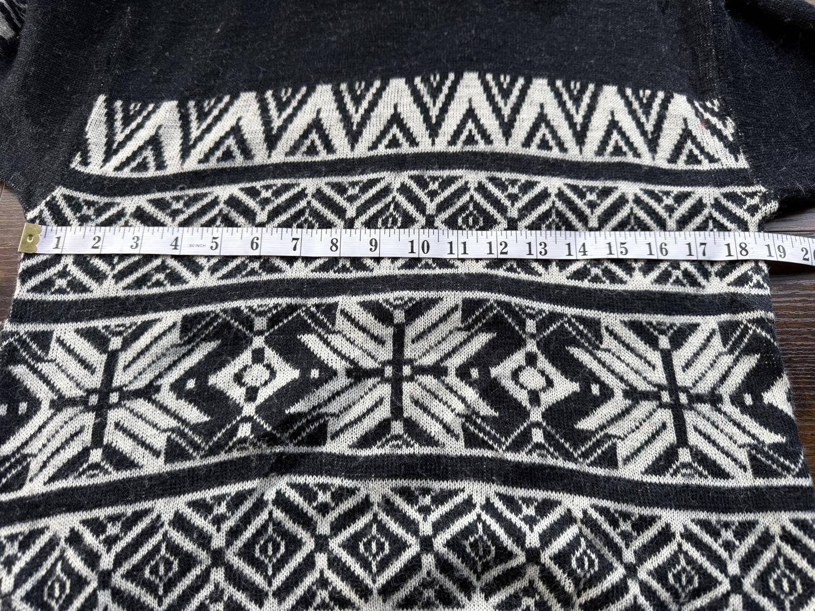 Vintage 1980s Fair Isle Jumper Black & Cream – UK 10–12 / US 6–8