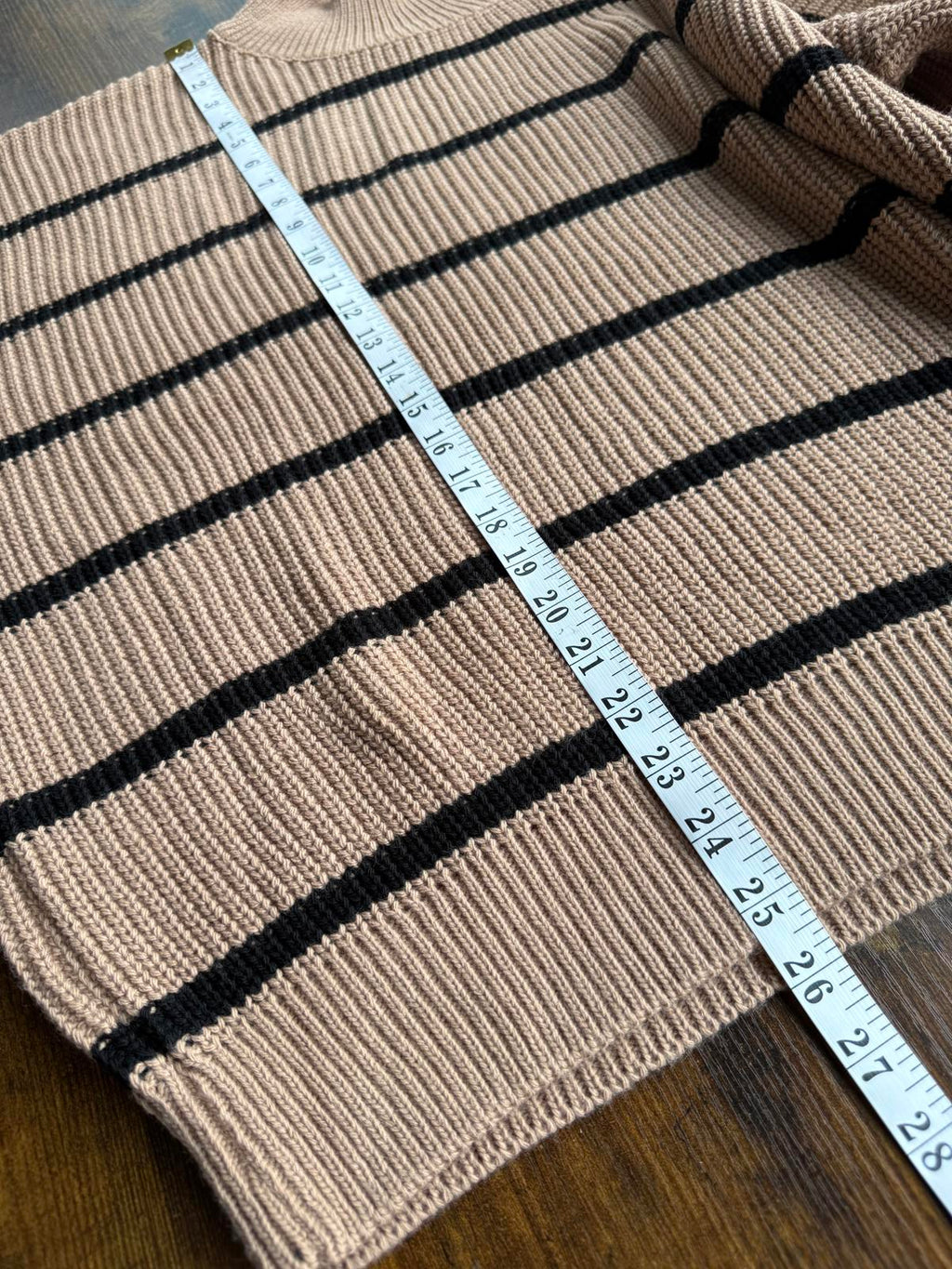 JQ Camel Black Stripe Balloon Sleeve Jumper – Oversized Knit (BNWT) #83