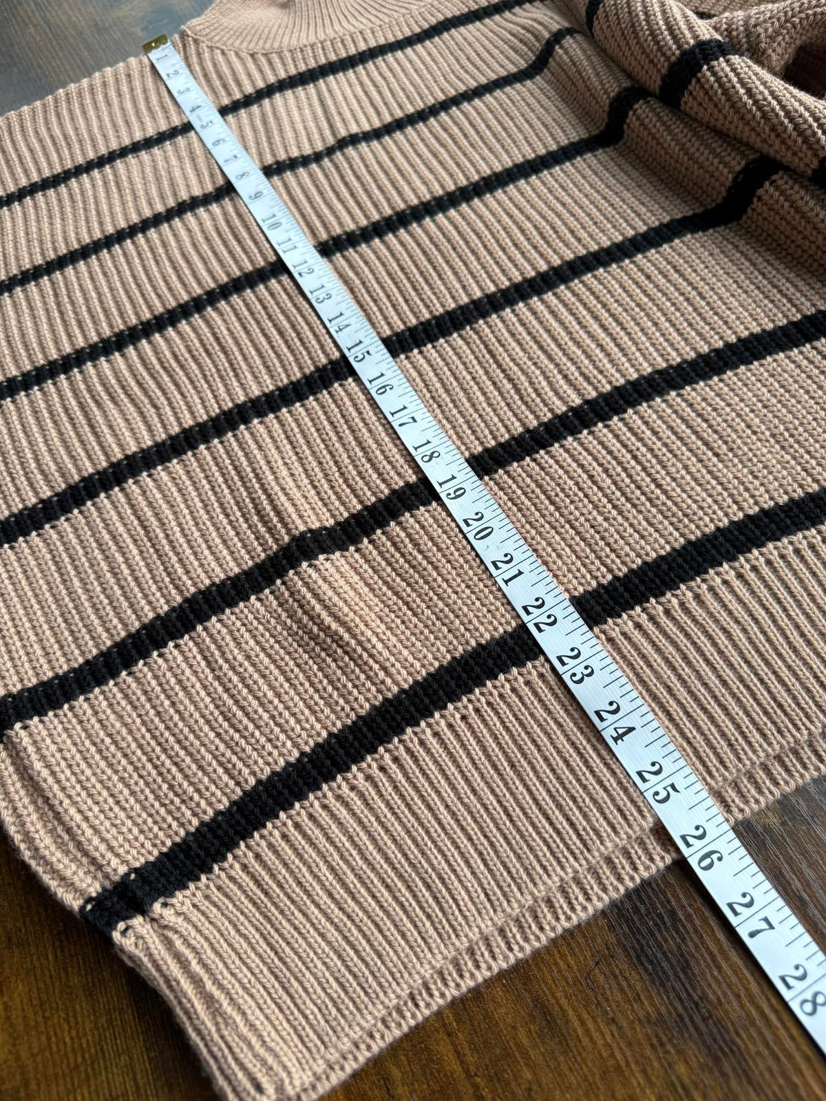 JQ Camel Black Stripe Balloon Sleeve Jumper – Oversized Knit (BNWT) #83