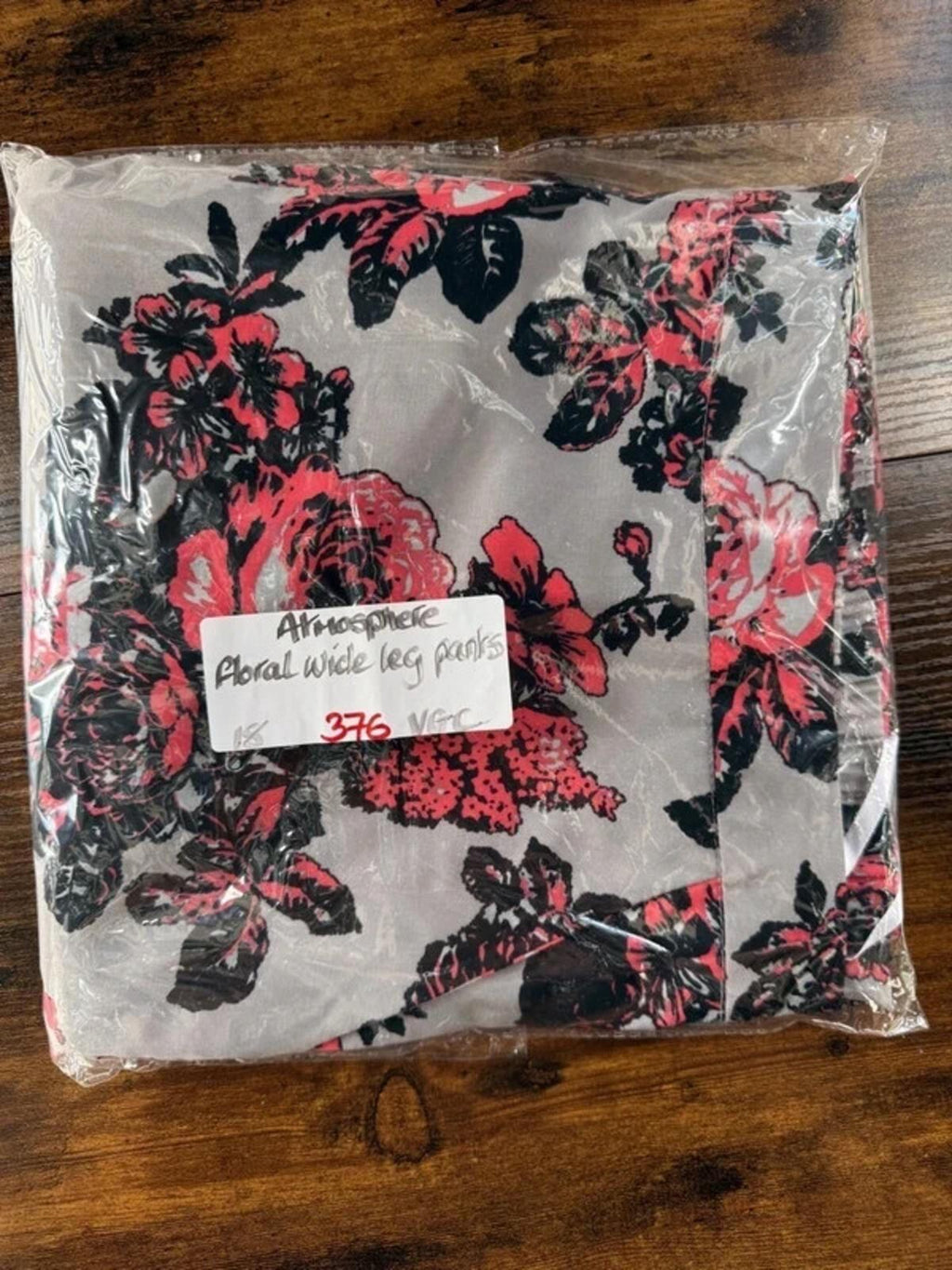 Atmosphere Floral Wide Leg Trousers UK 18-20 US 14-16 Grey