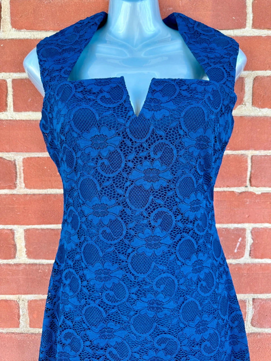 Scarlett B Royal Blue Lace Pencil Dress UK 8 Elegant Sleeveless Midi