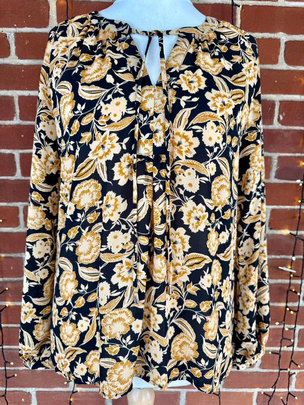 Women's Long Sleeve Floral Blouse - Size 14