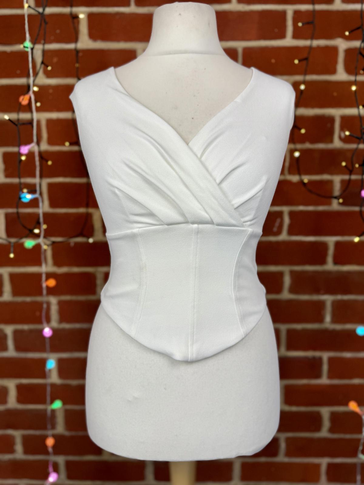 Goddiva London White Wrap Bustier Top UK 10 / US 6 – BNWT                   .292