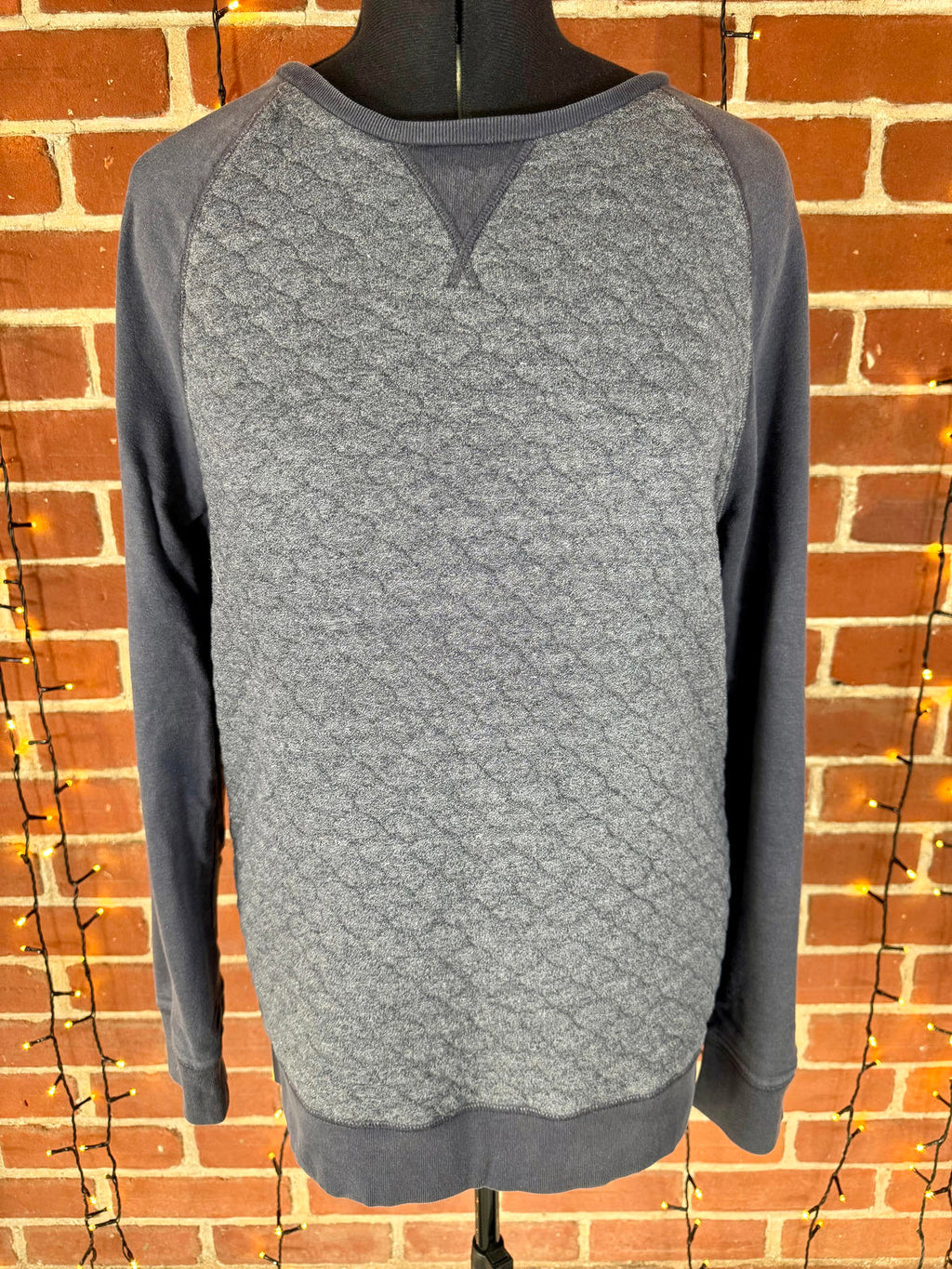 Next Mens Grey Quilted Sweatshirt with Elbow Patches Size L NUM 51