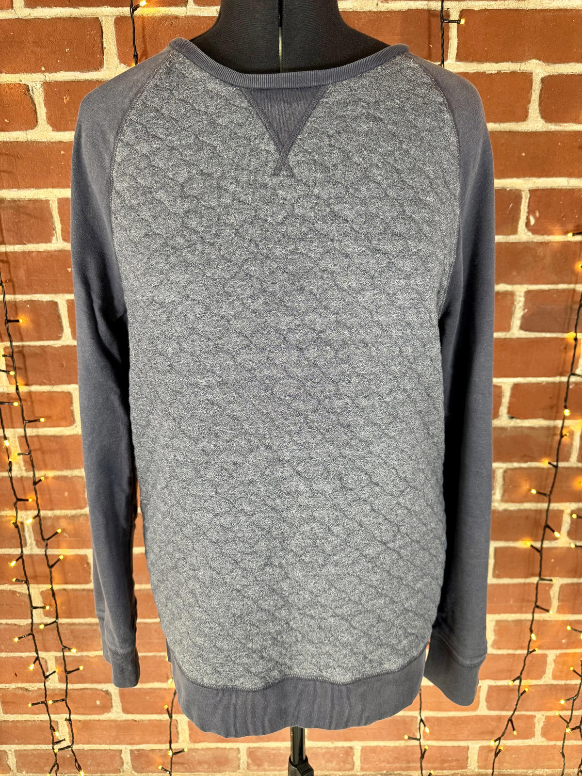 Next Mens Grey Quilted Sweatshirt with Elbow Patches Size L NUM 51