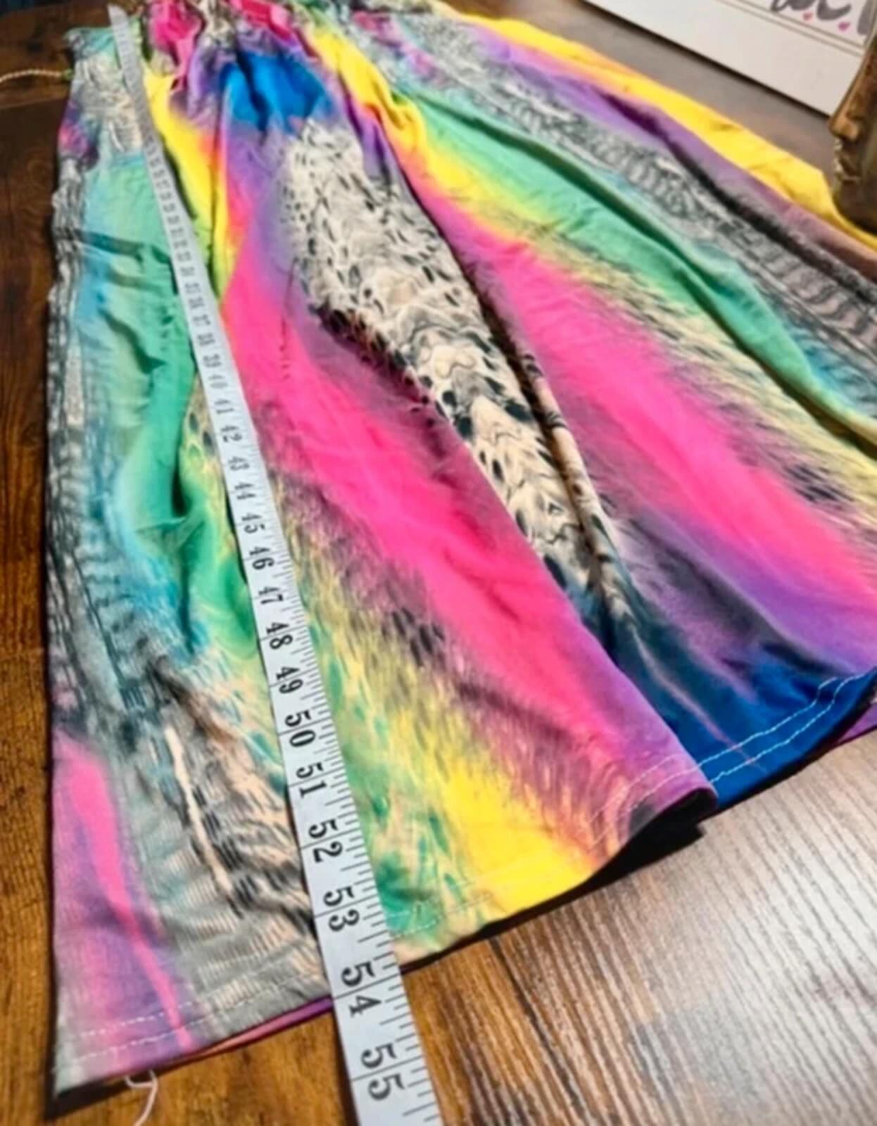 Colourful Boho Maxi Dress Animal Print Neon Cruise Holiday UK 8-12