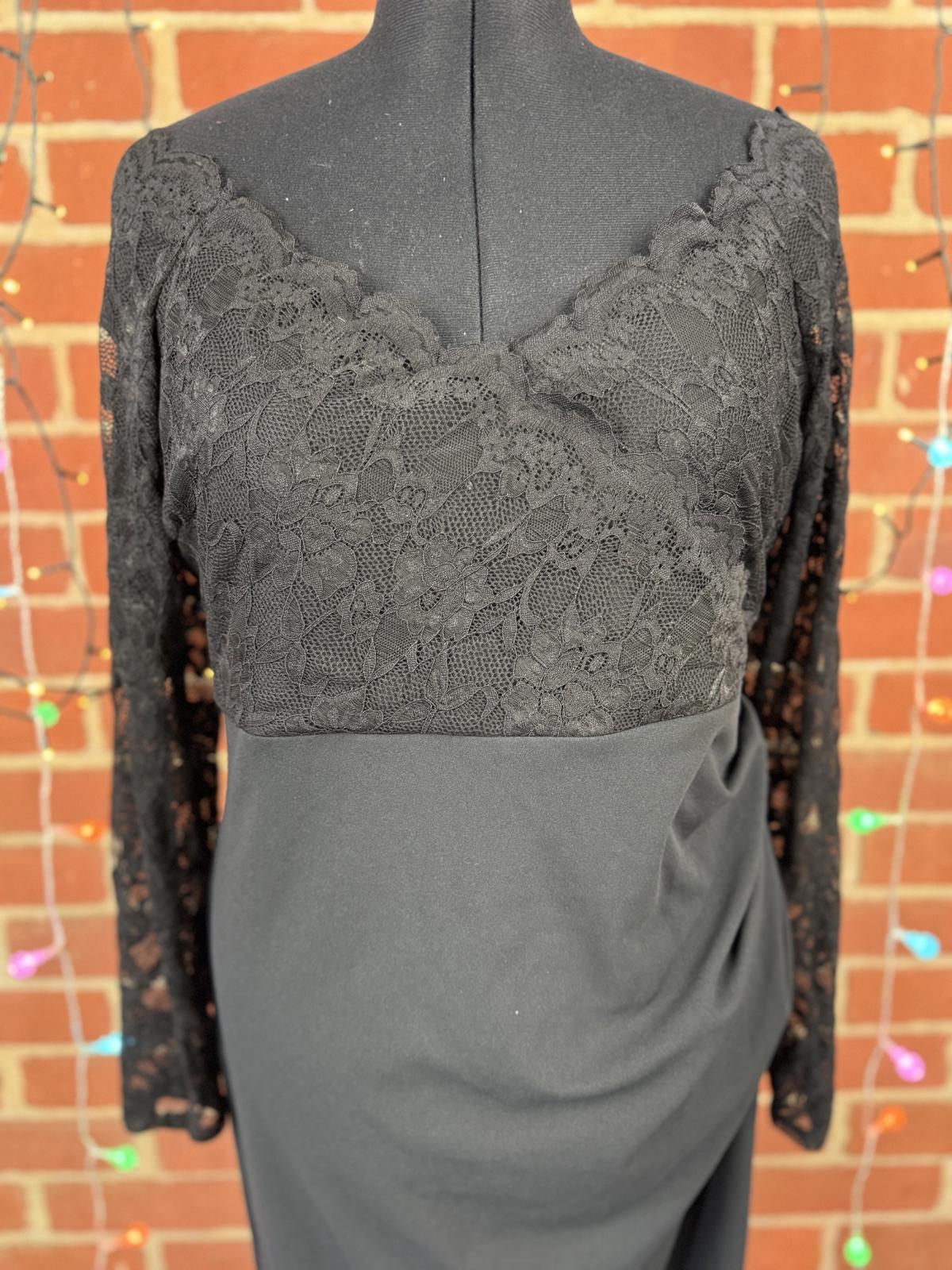 Goddiva Black Lace Maxi Dress UK 20 / US 16 – Long Sleeve BNWT              .280