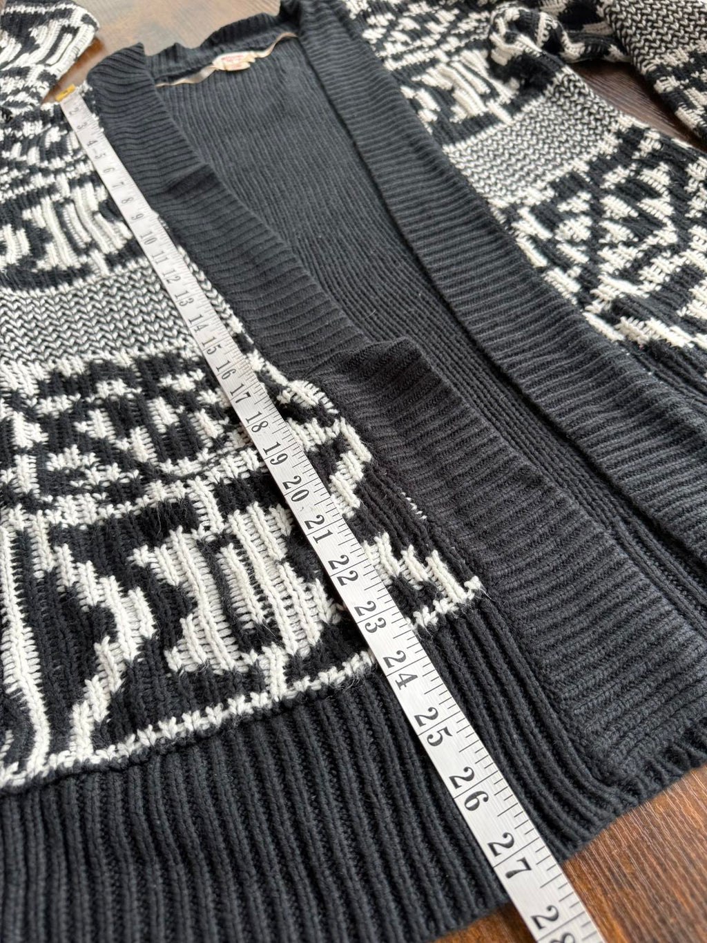 Mossimo Supply Co. Black & White Fair Isle Knit Cardigan Size M #66 NUM7