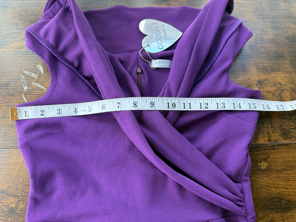 💜 Goddiva London Purple Off-Shoulder Maxi Dress – UK 8-10