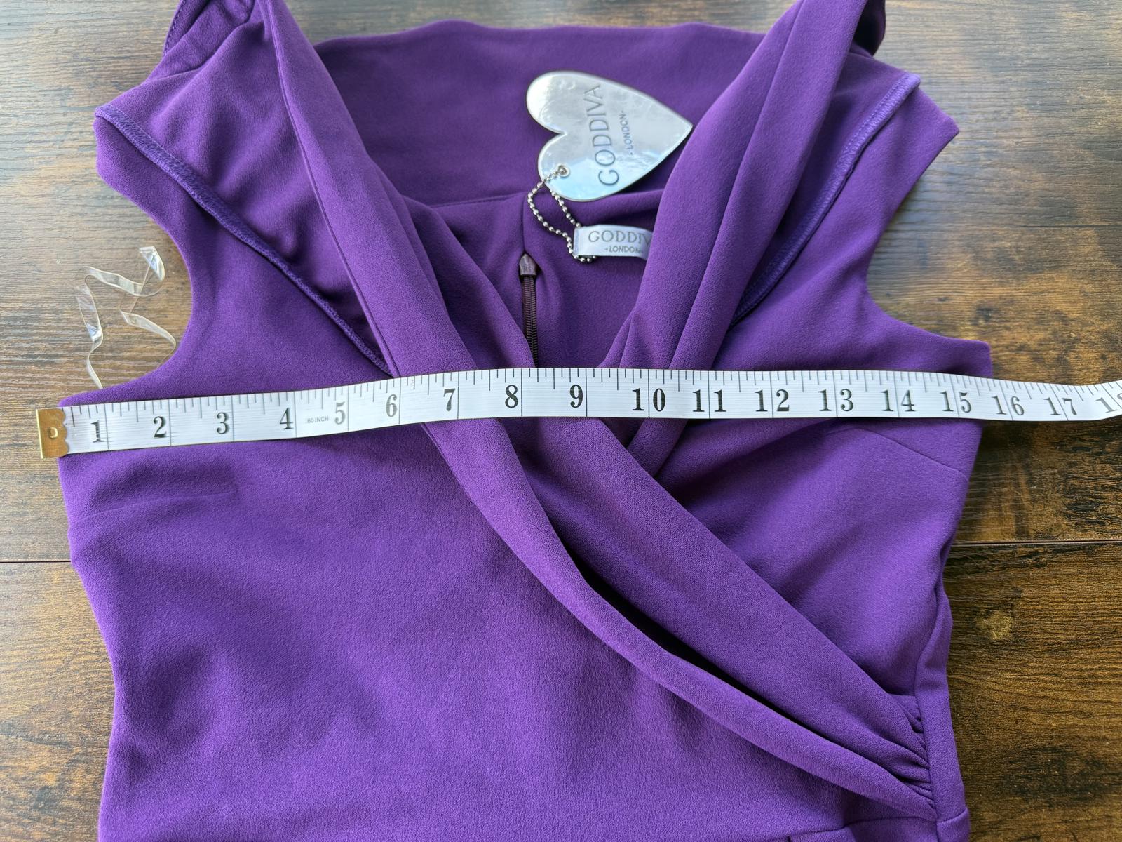 💜 Goddiva London Purple Off-Shoulder Maxi Dress – UK 8-10