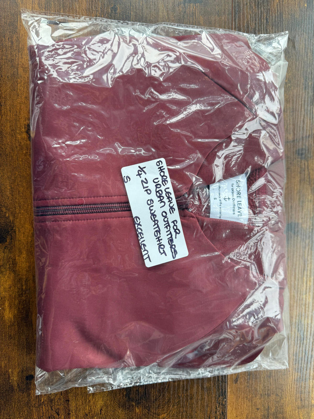 Shore Leave Urban Outfitters 1/4 Zip Sweatshirt Burgundy White Stripes NUM63